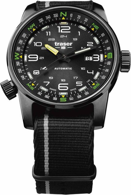 Traser Armbanduhr Automatic, Edelstahl, 46 mm, Herren, Schwarz - Bild 1