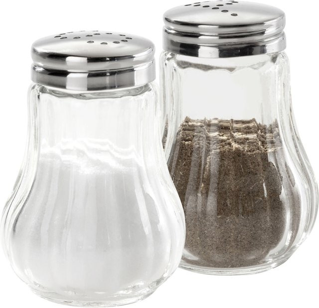 PULSIVA Salz- & Pfefferstreuer-Set Cordes, Silber/Transparent, 4er Pack, Durchmesser: 4,5 cm, Höhe: 6,5 cm - Bild 1