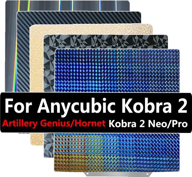 Anycubic Druckbettlaken doppelseitiges PET PEO PEI Blatt für Kobra 2 Neo Pro Go und Artillery Genius Hornet, B/T: 230 x 230 mm - Bild 1