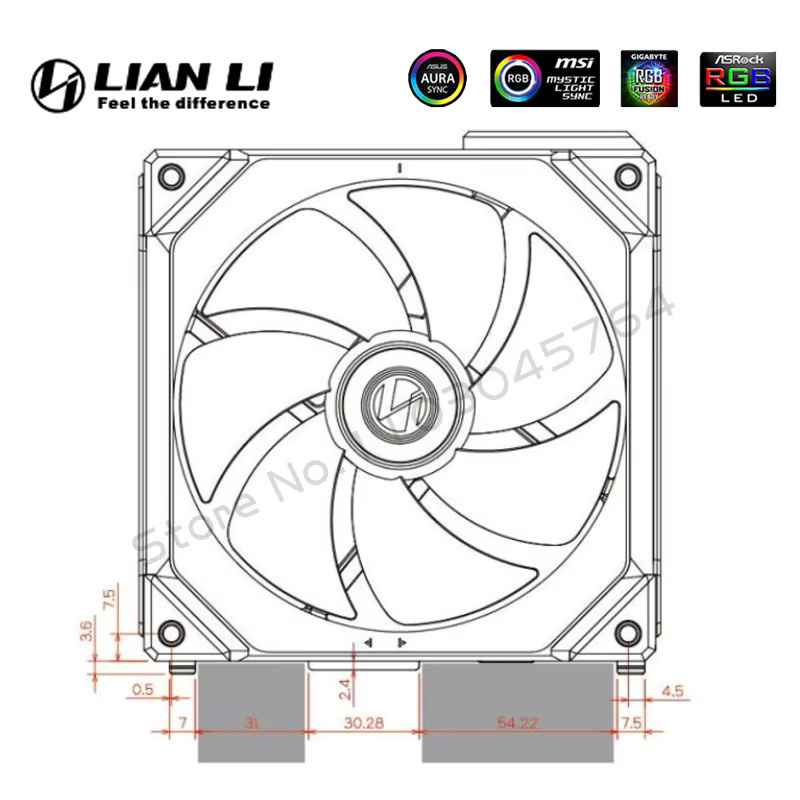 LIAN LI UNI Lüfter SL140 V1 Modularer Computer-Wasserkühlungs-Kühlerlüfter 140 mm mit kabelloser PWM-Steuerung 5 V ARGB in Schwarz oder Weiß, 2er-Pack - Bild 2