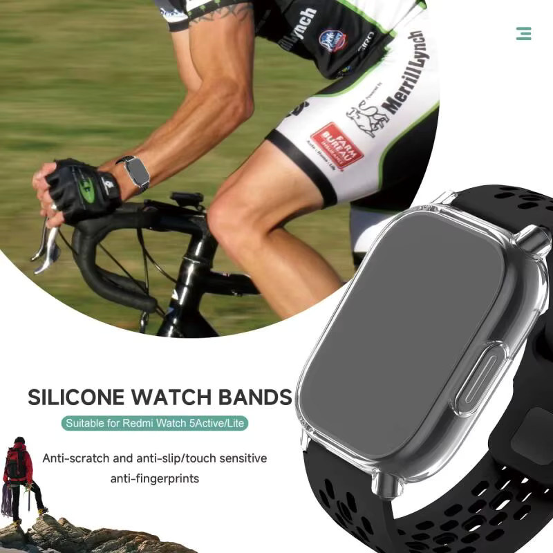 Xiaomi Uhrenzubehör, Silikon Armband, Schwarz, Redmi Uhr 5 Aktive, Redmi Uhr 5 Lite - Bild 3