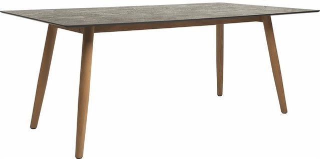 Stern Tisch Interno mit Teak-Gestell und Silverstar 2.0 Stone light Platte, Farbe Grau, B/T: 180 x 100 cm - Bild 1