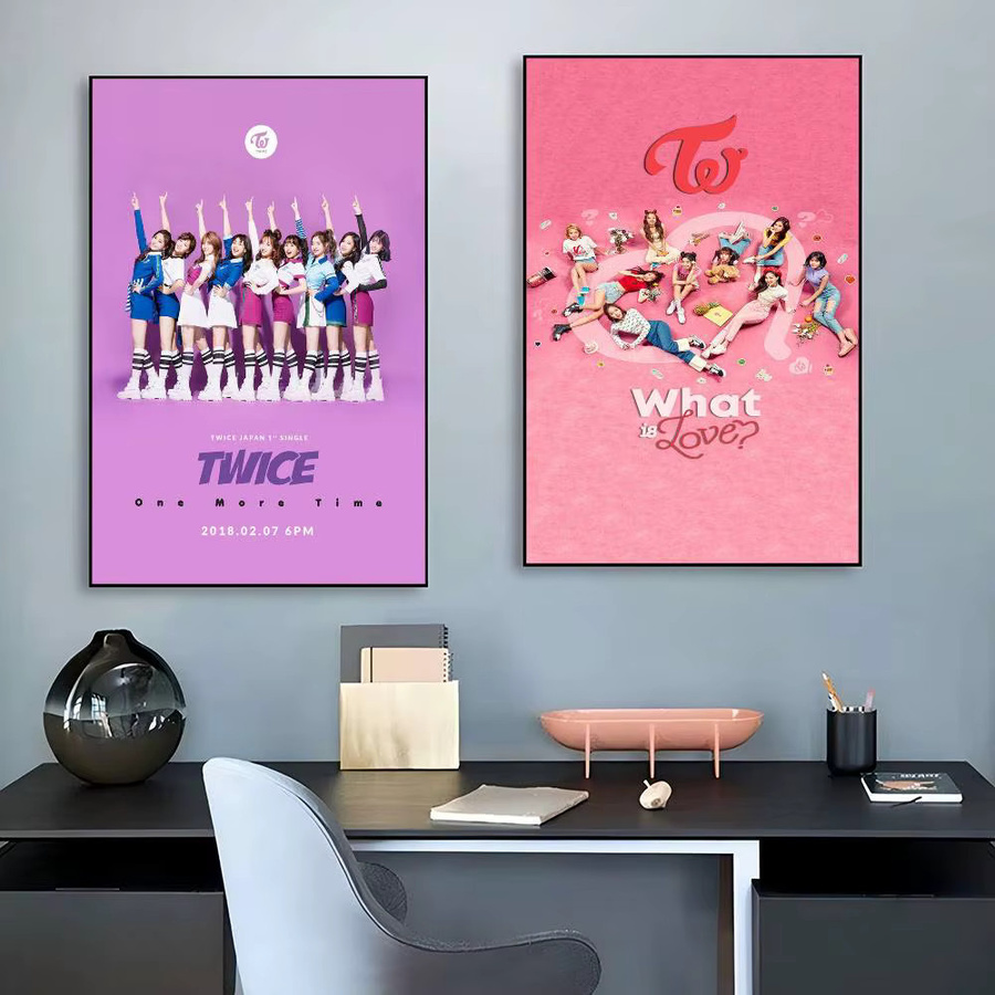 Kpop Twice Whitepaper Poster Wasserfester Papieraufkleber Ästhetisches Wandbild für Kaffeehaus und Bar - Bild 3