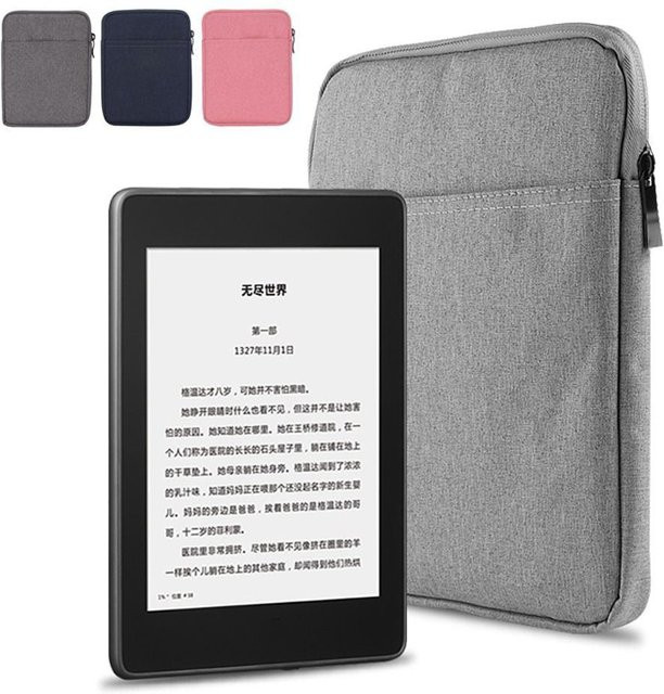 Stoßfeste E-Book-Reader-Hülle für Kindle Paperwhite 1/2/3/4/5 in Rot und Grau - Bild 1