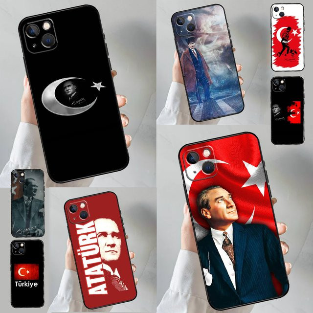 Handyhülle mit Atatürk-Flagge für Apple iPhone 14 Pro Max 16 15 13 12 11 und weitere Modelle in Rot - Bild 1