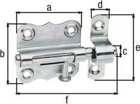GAH Alberts Grendelriegel mit befestigter Schlaufe, Farbe: Silber, Material: Stahl, galvanisch verzinkt, B/H: 46 x 47 mm - Bild 1