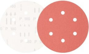 PFERD TOOLS Universal Korund Klettscheibe KSS Ø 150 A180 Rot mit 6 Absauglöchern für Exzenterschleifer - Bild 1