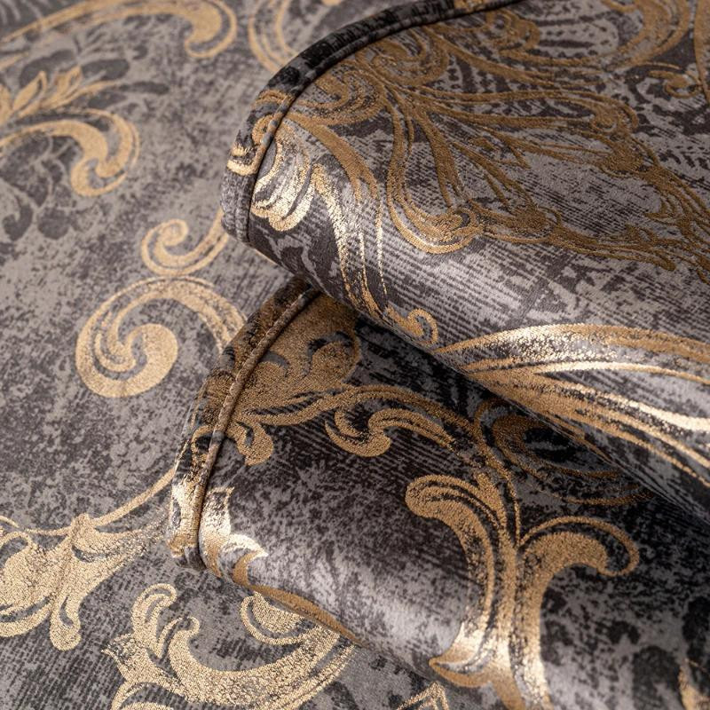Jacquard Sofabezug aus holländischem Samt mit Wellenkante in Grau, Anti-Rutsch Sofamatte für alle vier Jahreszeiten, Breite: 70 cm, Breite: 70 cm - Bild 3