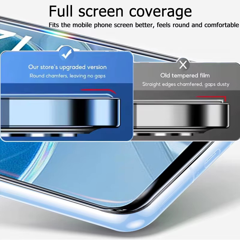3er-Set gehärtetes Glas Displayschutzfolie für Xiaomi Redmi 12 5G, transparent, mit Fingerabdruck-Entsperrfunktion und Anti-Explosions-Schutz - Bild 3
