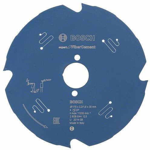 Bosch Expert Kreissägeblatt für Faserzement mit Diamantbesatz, Durchmesser: 170 mm, Bohrung: 30 mm, Zähneanzahl: 4 - Bild 1
