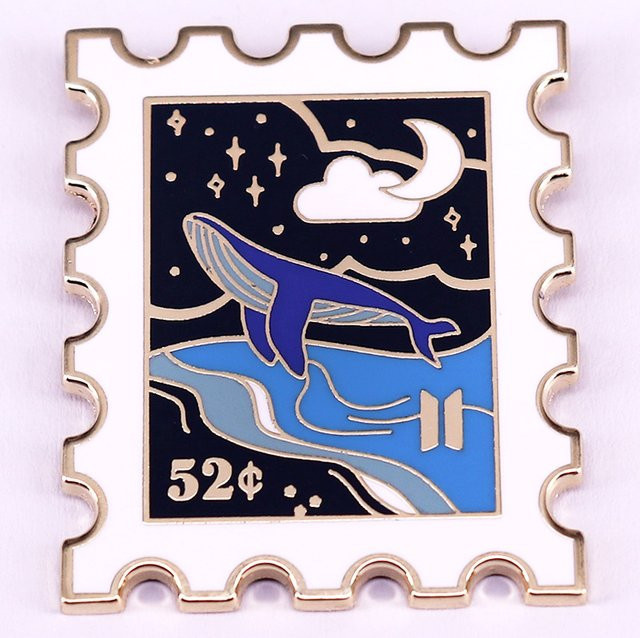 Pin Wal Stempel, Emaille, Messing, Unisex - Bild 1