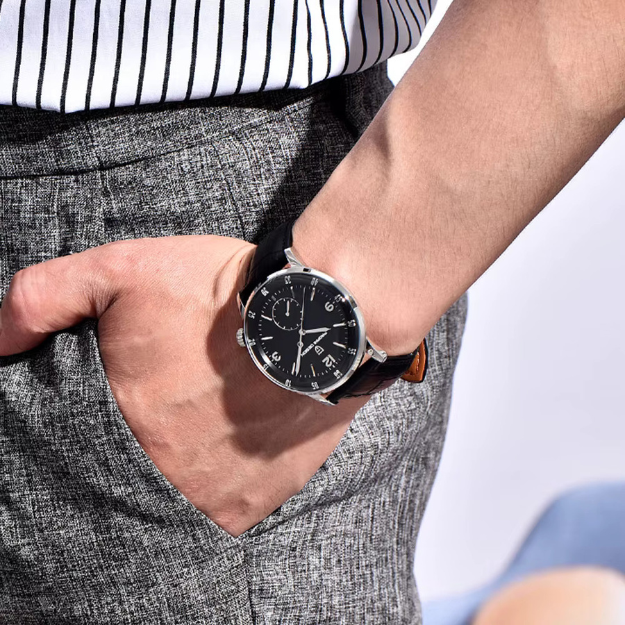 Pagani Design Armbanduhr, Automatik, Leder, 42 mm, Herren, Schwarz - Bild 3