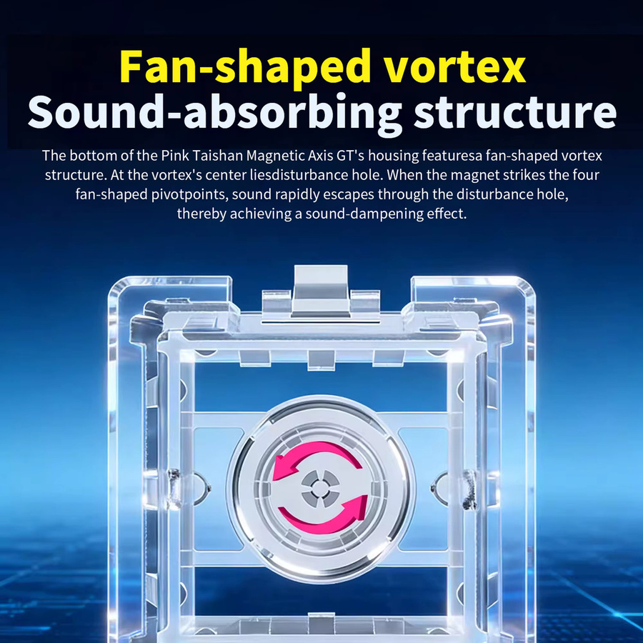 UGAMING Mount Tai HE GT Magnetschalter Pink Transparent Hall-Effect Tastaturschalter 60HE - Bild 2