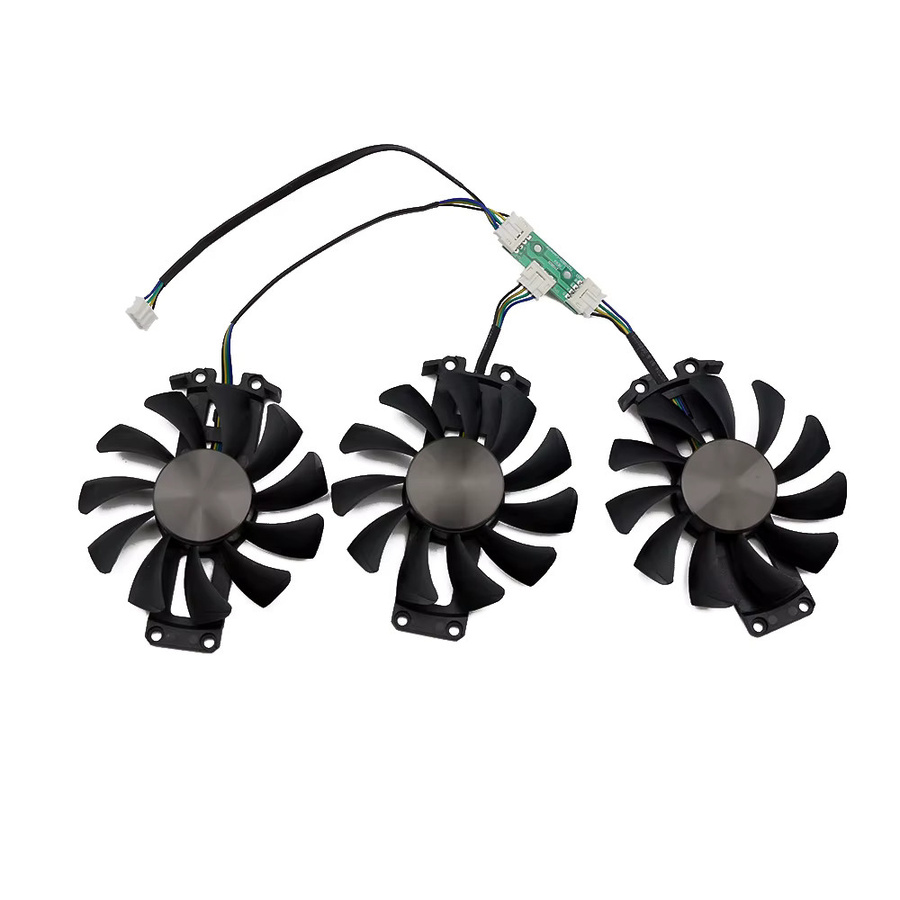 3er-Set Zotac GA81S2U GPU-Lüfter für GeForce GTX 980-4GD5 und GTX 970 AMP 4G, 75 mm, 4-Pin, Schwarz - Bild 2