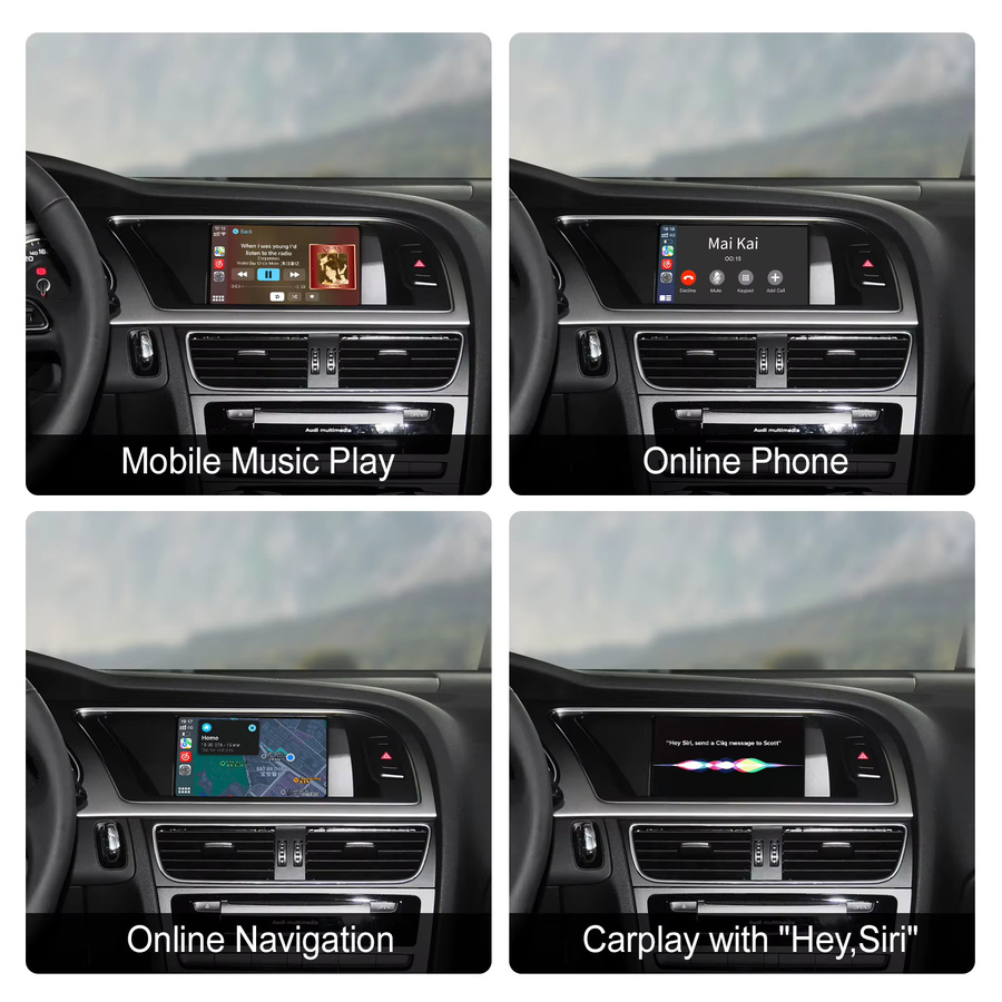 REEIIO Kabelloses CarPlay und Android Auto Interface für Audi A4 A5 Q5 S5 B8 (2008-2016) mit 3G MMI, inklusive Mirror Link und AirPlay für Front- und Rückansicht - Bild 6