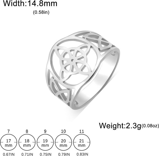Ring Hexenknoten, Edelstahl, Silber, Damen Herren - Bild 1