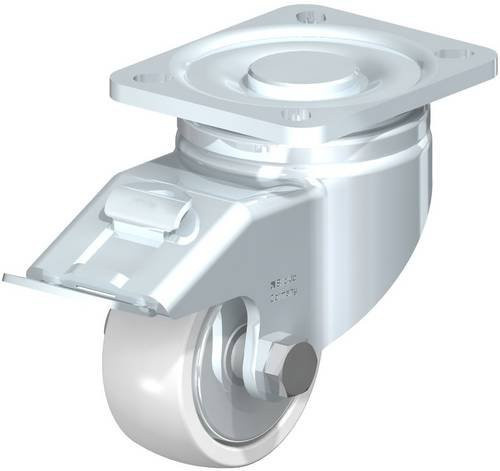 Blickle Lenkrolle LH-SPO 75K-FI-FA mit Feststeller, Rad-Durchmesser: 75 mm, Tragfähigkeit: 300 kg, Farbe: Silber/Weiß - Bild 1