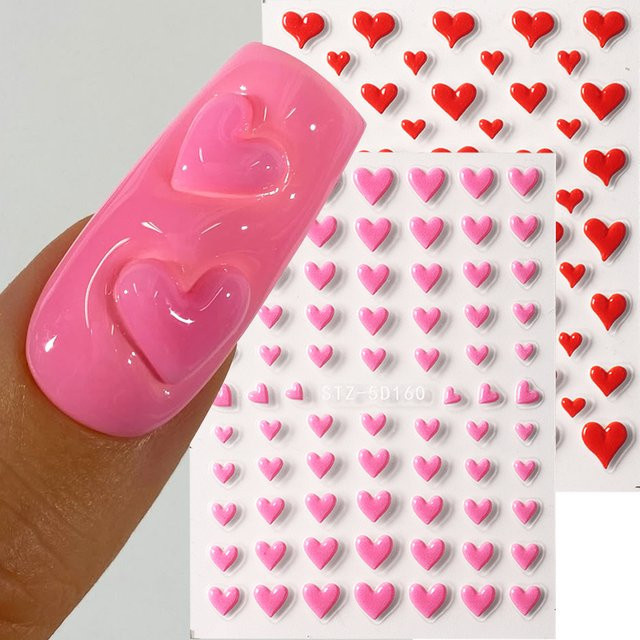 Full Beauty Nail Art Aufkleber, 2 Stück, rosa, glänzend - Bild 1