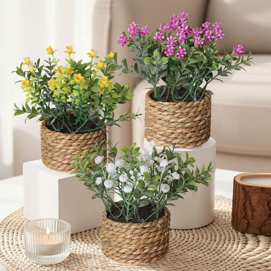 XIYA FLOWER Künstliche Gänseblümchen-Pflanzen aus PE-Material in Gelb, Weiß oder Rose zur Dekoration - Bild 3