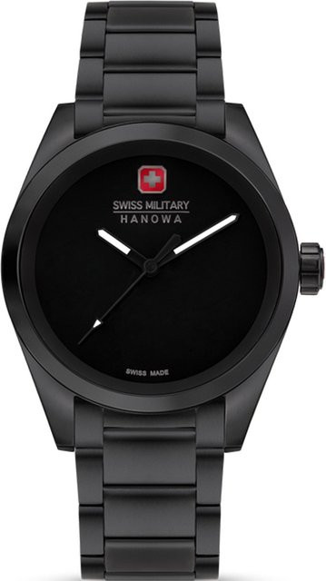 Swiss Military Hanowa Armbanduhr, Quarz, Edelstahl, Schwarz, 42 mm, Herren - Bild 1