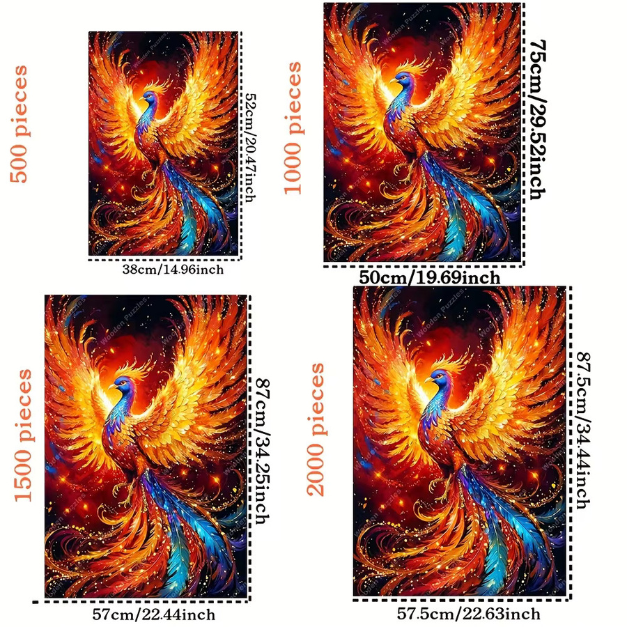 Majestic Phoenix Holzpuzzle, Tiere, Fantasy, Bunt / Mehrfarbig - Bild 2