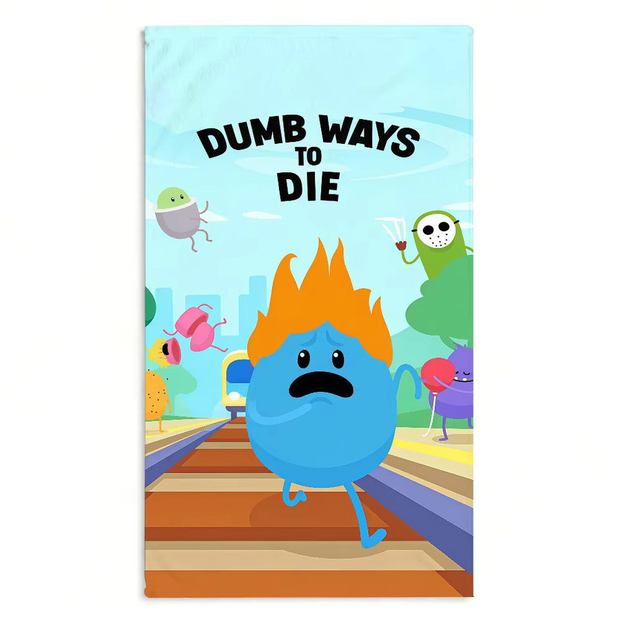 Hasbro Game D-Dumb W-Ways to Die Handtuch, schnelltrocknendes Grafik-Badetuch, Multicolour - Bild 4