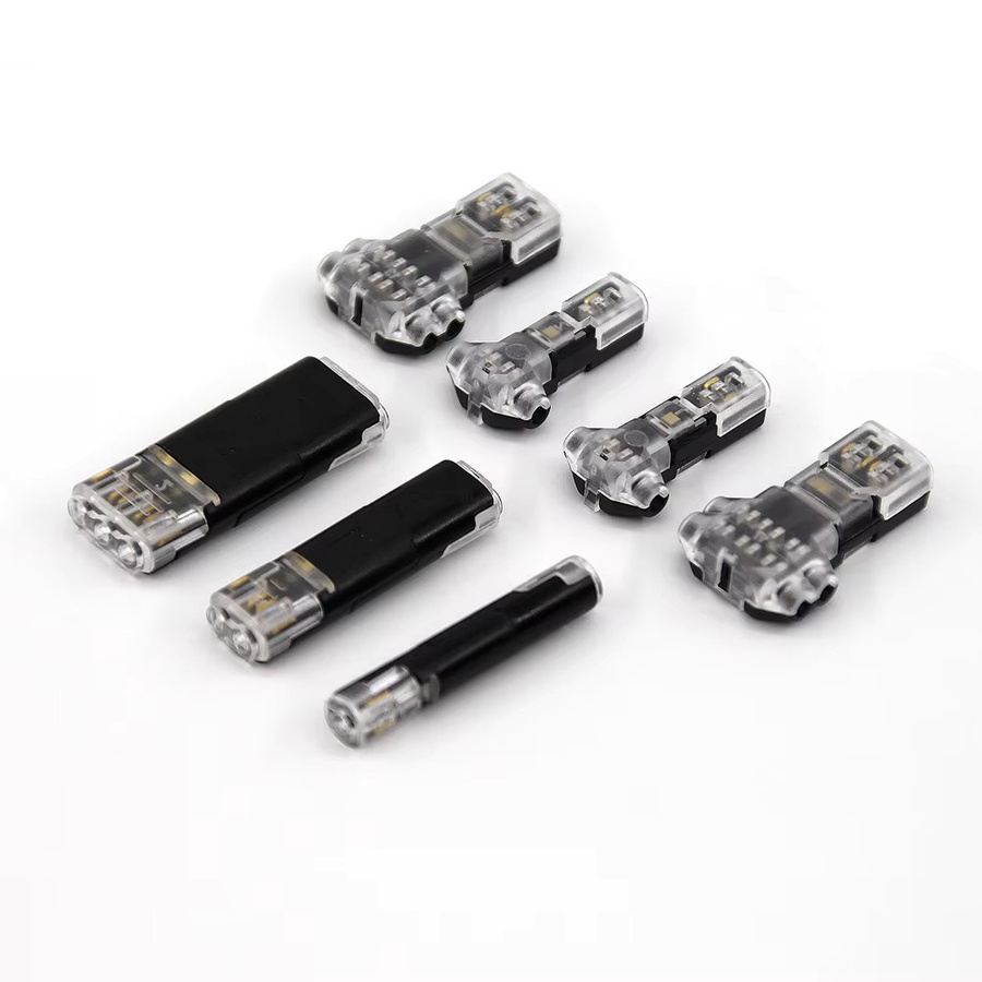 QHJIA Elektrischer LED-Drahtverbinder T-Typ Schnellverbinder als 1-, 2- oder 3-poliger Wegstecker aus Kunststoff - Bild 2