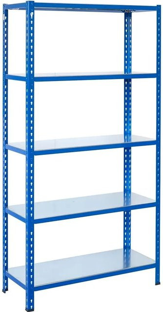 AR Shelving Steckregal Blau und Verzinkt mit 5 Böden, H x B x T: 250 x 100 x 40 cm - Bild 1