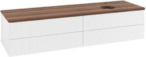 V&B Waschtischunterschrank Antao mit Frontstruktur, weiß lackiert, Wandmontage, Breite: 160 cm, Tiefe: 50 cm - Bild 1