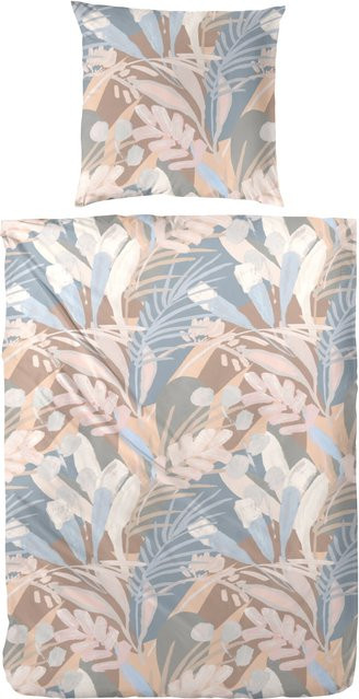 Feinbiber Bettwäsche Westminster Passion Selva in Blau mit floralem Naturdesign, B/H: 135 x 200 cm - Bild 1