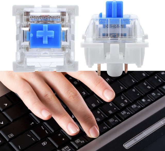 10 Stück mechanische Tastatur Schalter Blue Switches für NewGiant RGB Serie in Grau - Bild 1