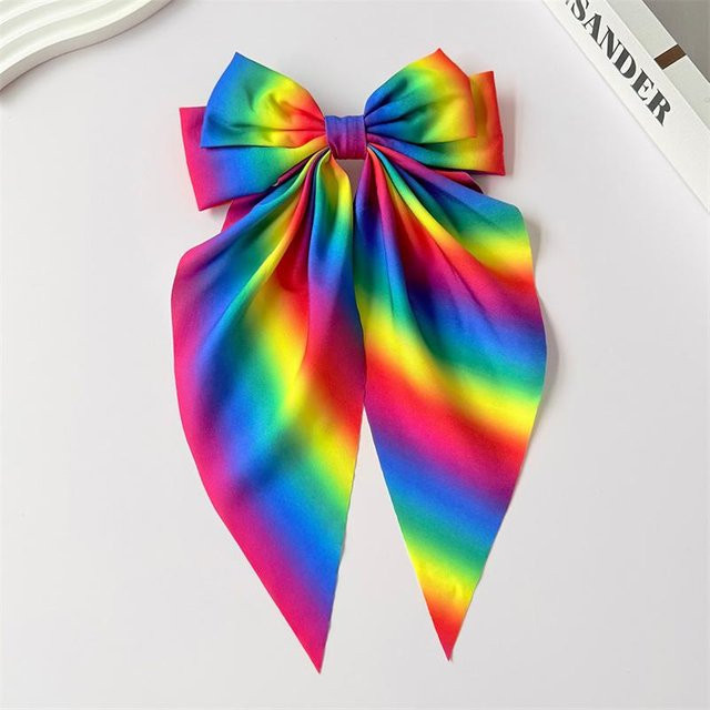 Haarspange Schleife, Regenbogen-Print, Damen, Mädchen - Bild 1