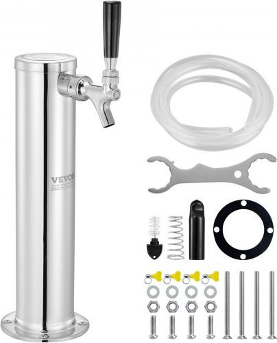 VEVOR Zapfhahn Bierfass-Dispenser aus Edelstahl mit einem Hahn in Silber, B/T/H: 43,5 x 17,5 x 11,5 cm - Bild 1