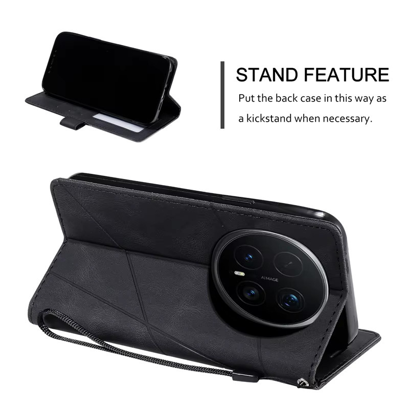 Luxuriöse Lederhülle für Honor Magic 8 Pro und Magic 8 Lite als Flip-Brieftasche von KL-Boutiques in Schwarz oder Braun - Bild 5