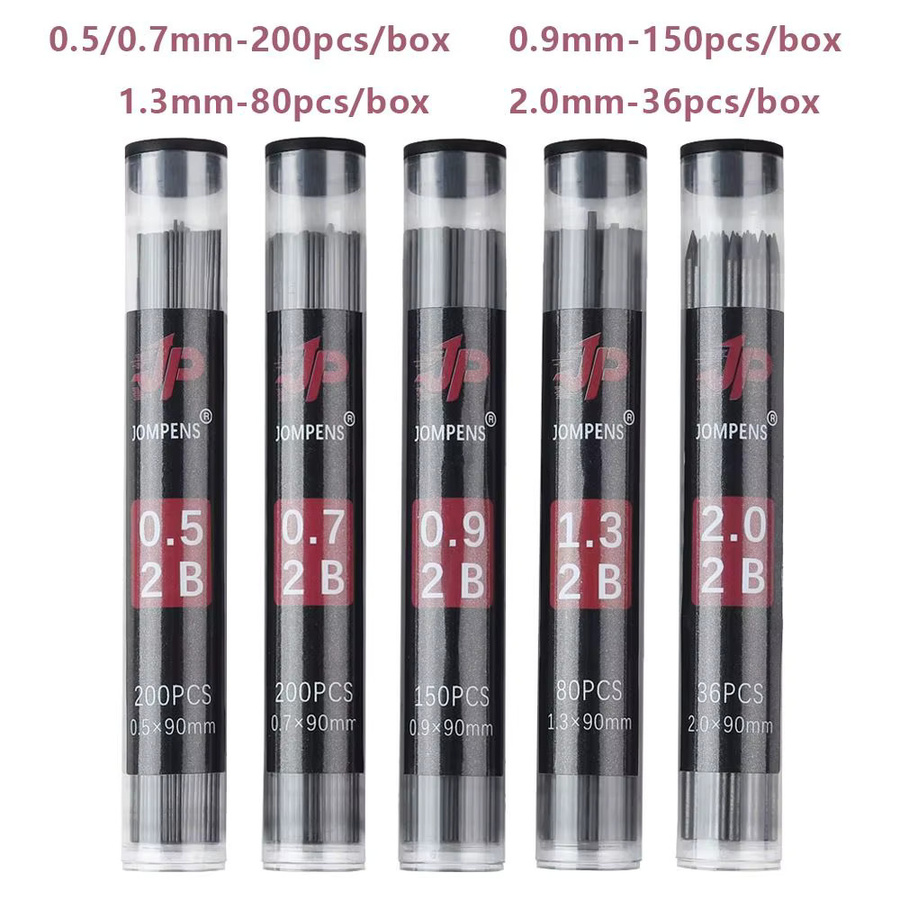 Bunte 2B Druckbleistift Minen Refills für Kunst und Skizzen in verschiedenen Stärken 0,5 mm bis 2,0 mm Multicolor - Bild 2