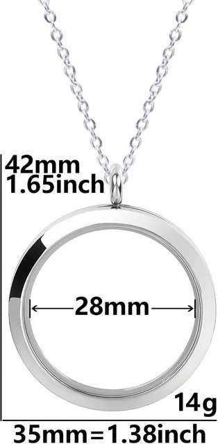 Binchi Outdoor Product Halskette, Medaillon Anhänger, Edelstahl, Weiß, 60cm, Unisex - Bild 1