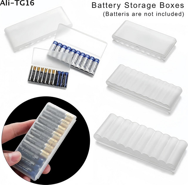 ZYH Wasserdichte Batterie-Aufbewahrungsbox aus Kunststoff in Transparent für AA, AAA und 18650 Batterien - Bild 1
