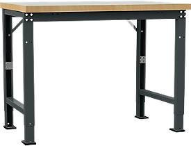 Manuflex Werkbank Profi Spezial mit Kunststoff-Tischplatte in Anthrazit, B: 125 cm, T: 70 cm, H: 100 cm - Bild 2