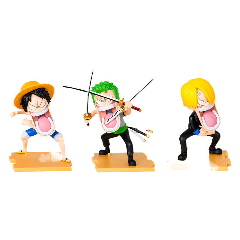 Bandai One Piece Anime Figuren Set: Ruffy, Sanji und Zoro als PVC Actionfiguren, mehrfarbig, Höhe: 15 cm - Bild 2