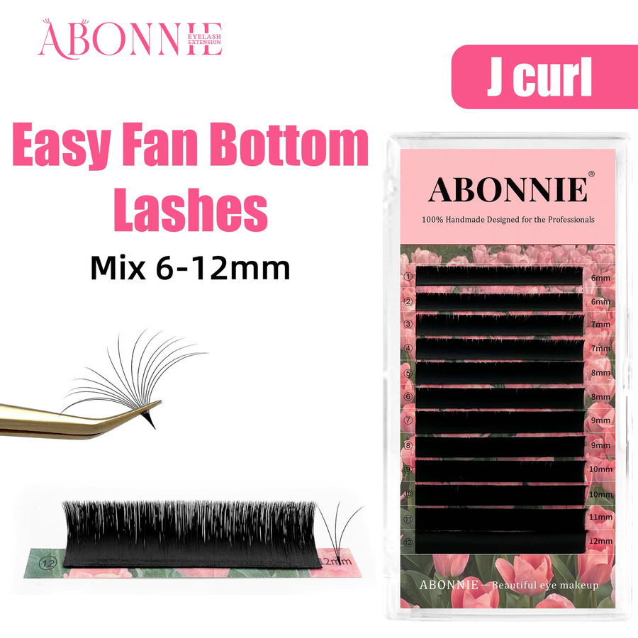 Abonnie J Curl Mink Blooming Lash Extension, Matte Black, Wimpernverlängerungen - Bild 2
