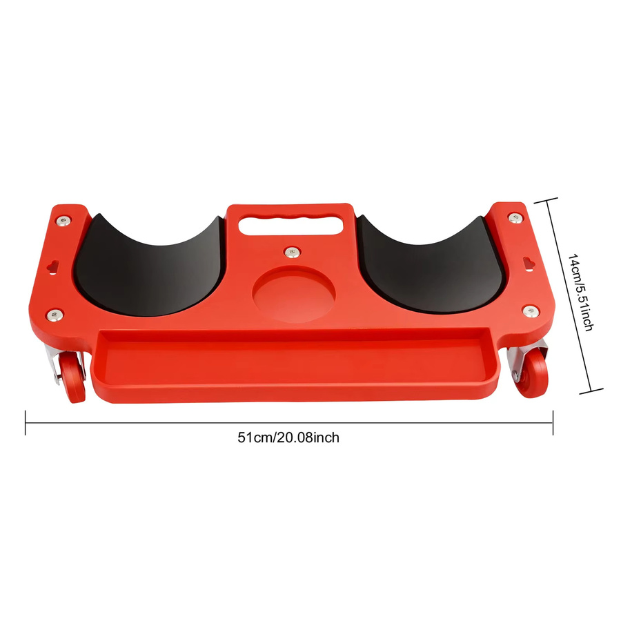 Rollbare Knieschoner mit Schaumstoffpolsterung und Rädern in Rot, B/T/H: 51,0 x 35,5 x 14,0 cm - Bild 3