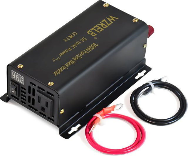 WZRELB Reiner Sinus-Wechselrichter 300 W 24 V auf 230 V DC-AC-Konverter in Schwarz - Bild 1