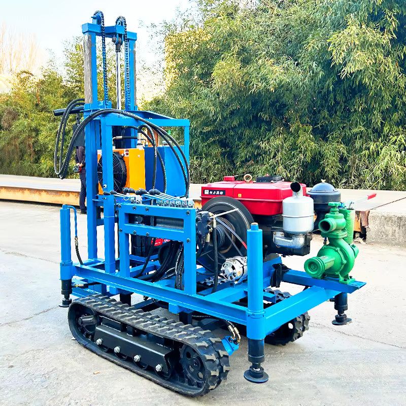 YINSITANDUN Diesel-Hydraulische Radmontierte Tragbare Brunnenbohranlage in Blau mit 200m Bohrtiefe - Bild 3