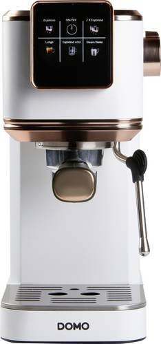 Domo Espressomaschine mit 20 Bar Druck, Thermoblock-System und Touch-Display in Weiß mit Gold-Akzenten, geeignet für gemahlenen Kaffee, ESE-Pods und Kapseln - Bild 1