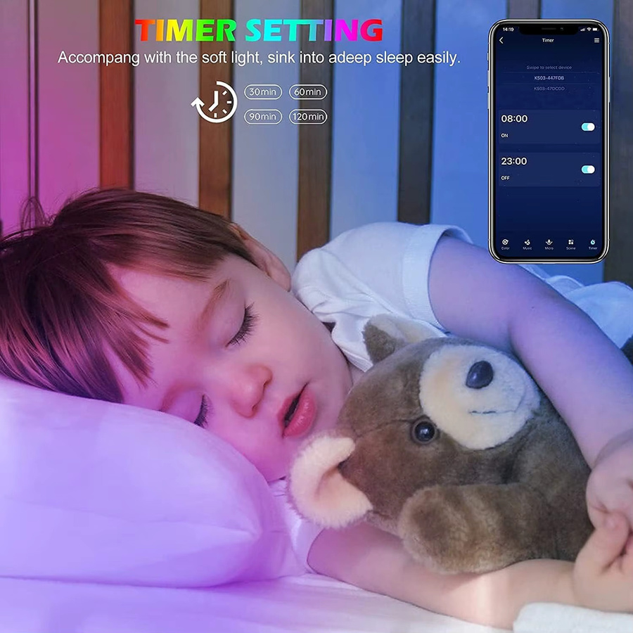 Intelligente RGB LED-Streifen mit App- und Fernbedienung, 16 Millionen Farben, Musiksynchronisierung und selbstklebender Rückseite - Bild 5
