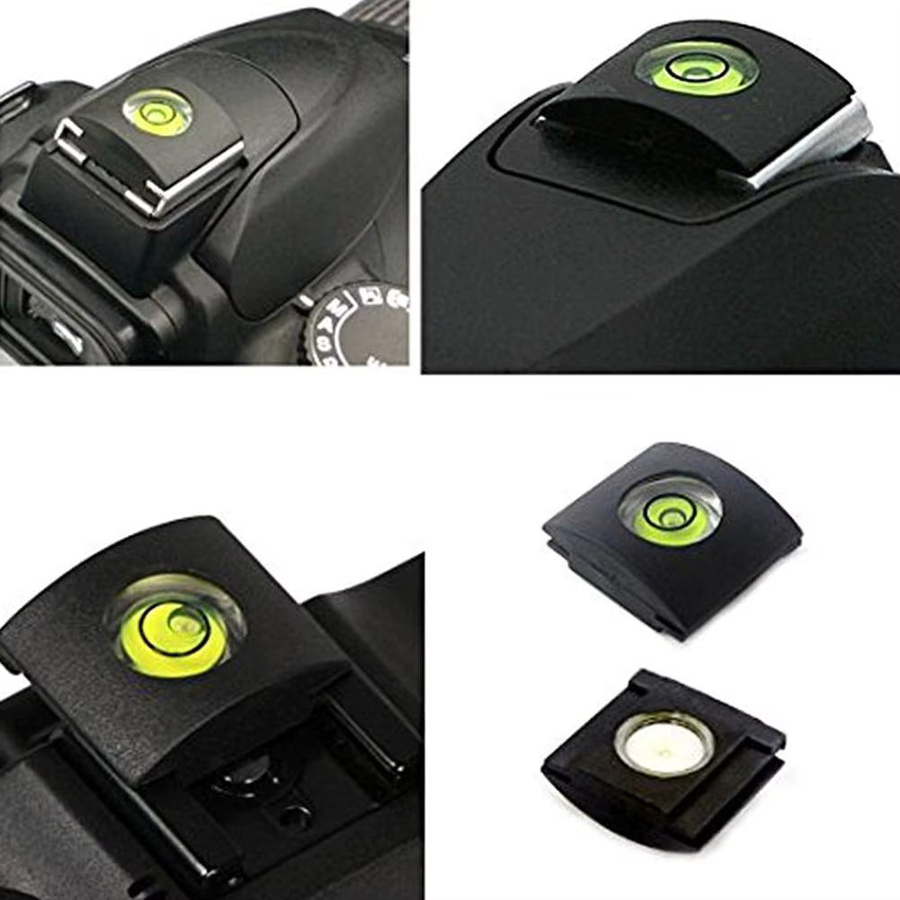 CUJMH Universal Spirit Level Hot Shoe Cover mit Wasserwaage in Schwarz für Canon Nikon Olympus Pentax DSLR und SLR Kameras - Bild 5