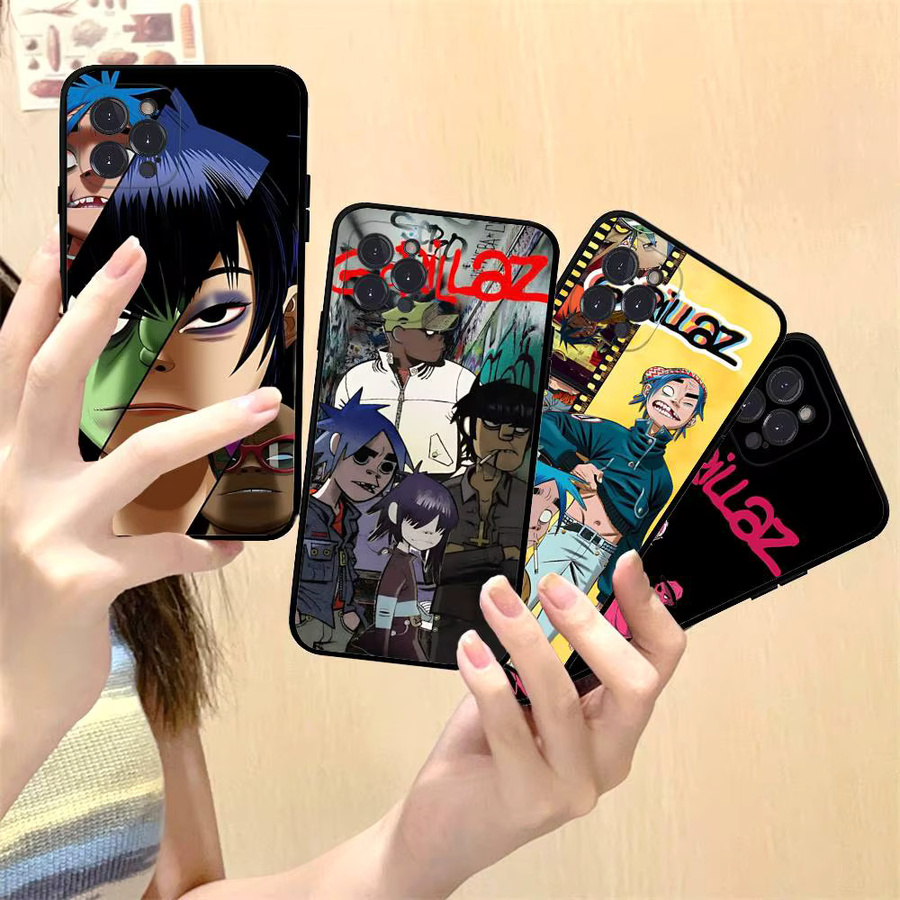 Rock Virtual Band G-Gorillaz Silikon Soft Cover Handyhülle für iPhone 17 16 15 14 13 12 11 Pro Max Plus in Multicolour - Bild 3