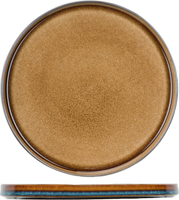 Cosy & Trendy Teller flach Quintana, 4er Pack, Porzellan, Bernstein, Durchmesser: 27,5 cm - Bild 1
