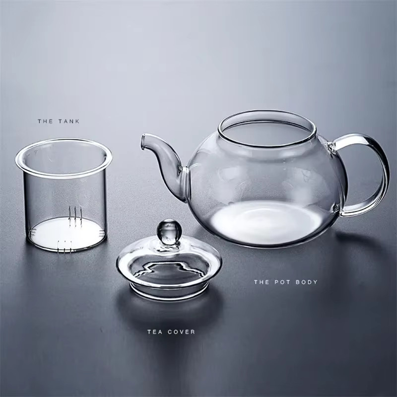COOKER KinG Glas-Teekanne mit Blumen-Design und hitzebeständigem Glasfilter, transparent, 400 ml oder 1000 ml - Bild 3
