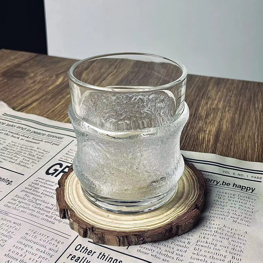 Hochwertiges japanisches Wasserglas aus Glas, transparent, für Kaltgetränke, Kaffee oder Whisky - Bild 3